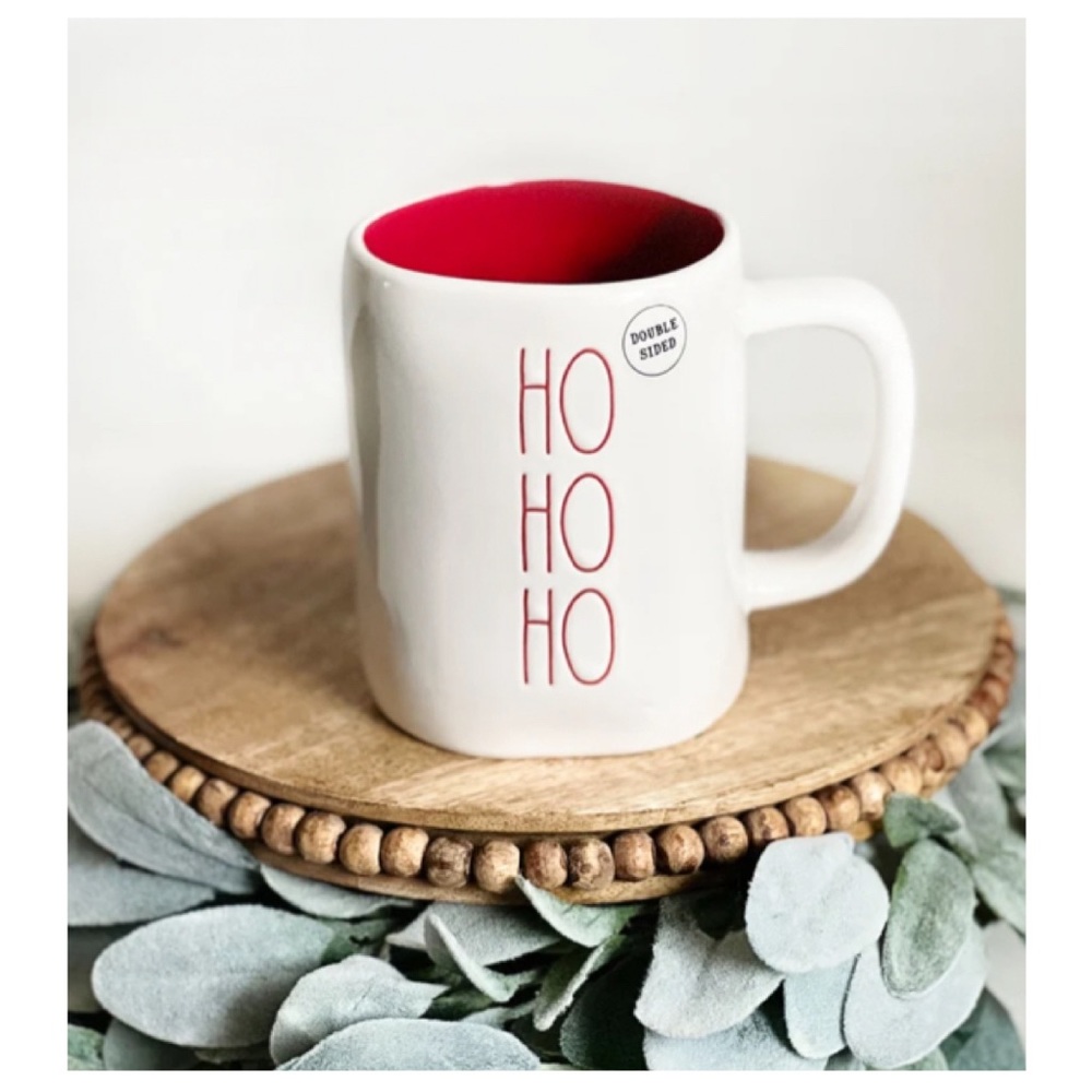 NEW Rae Dunn Ho Ho Ho Mug Double Sided Mug Santa Upside Down Chimney Christmas